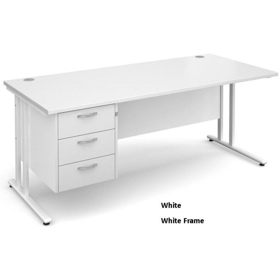 Maestro Cantilever Desk with Fixed Pedestal